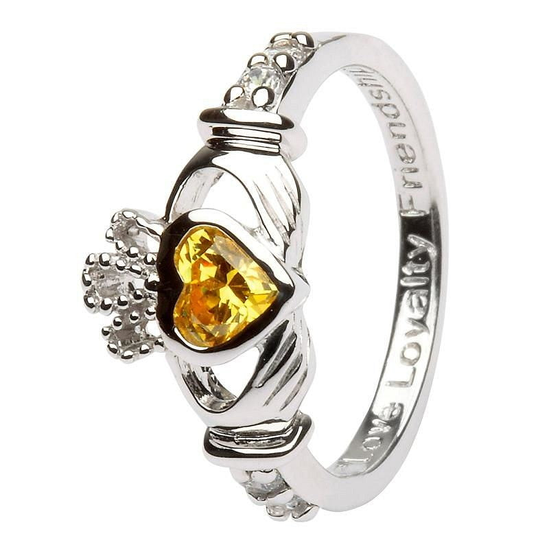 SL90 Claddagh Birthstone Ring