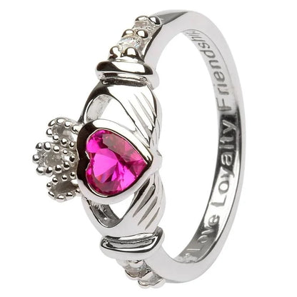 SL90 Claddagh Birthstone Ring