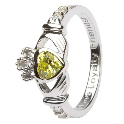 SL90 Claddagh Birthstone Ring