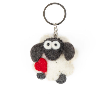 Felt Wool Sheep Keyring