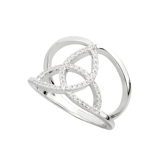 S21032 - Silver Cz Trinity Knot Ring