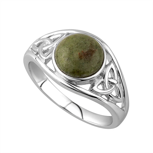 S2832 Connemara Marble Trinity Celtic Ring