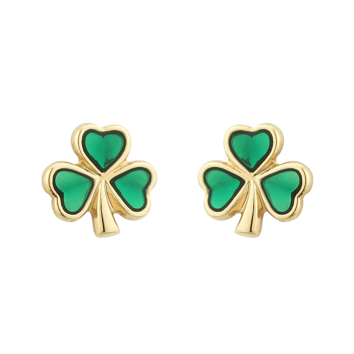 Gold Plated Enamel Shamrock Jewelry