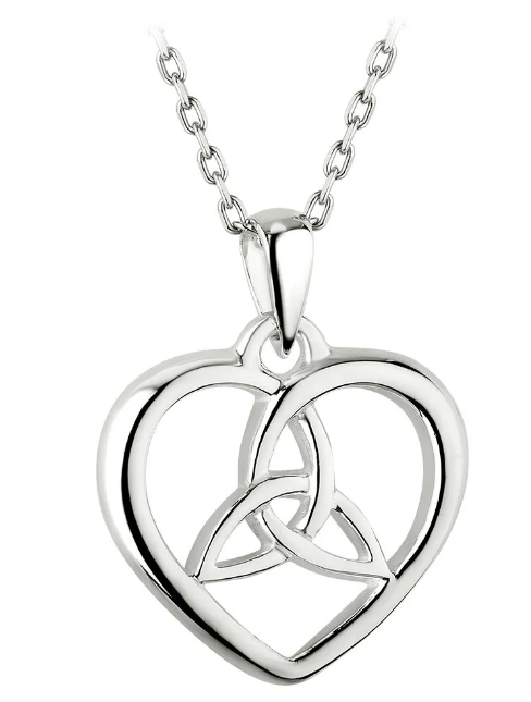 Silver Heart Trinity Knot Pendant