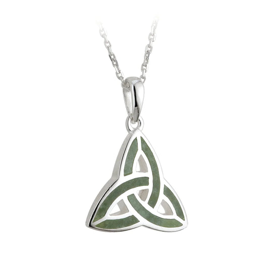 S44701 - Sterling Silver Connemara Marble Trinity Knot Pendant