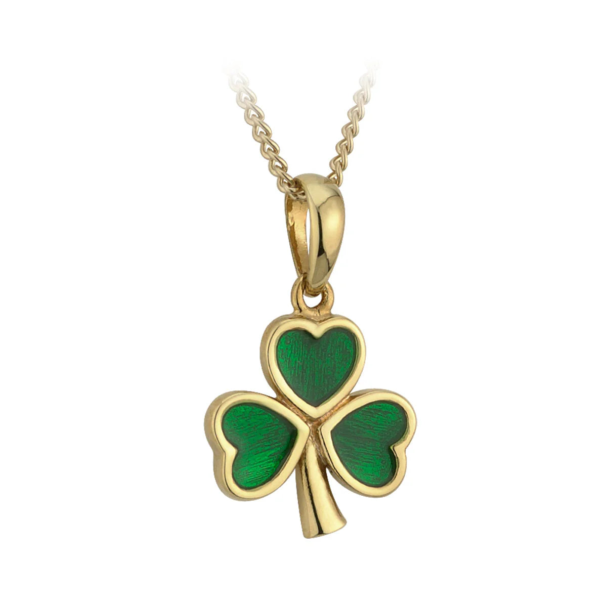 Gold Plated Enamel Shamrock Jewelry