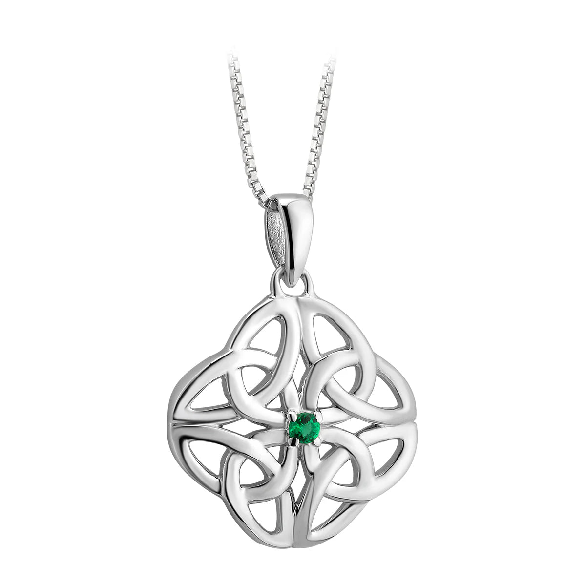 S346607 - Acara - Sterling Silver Crystal Celtic Knot Pendant