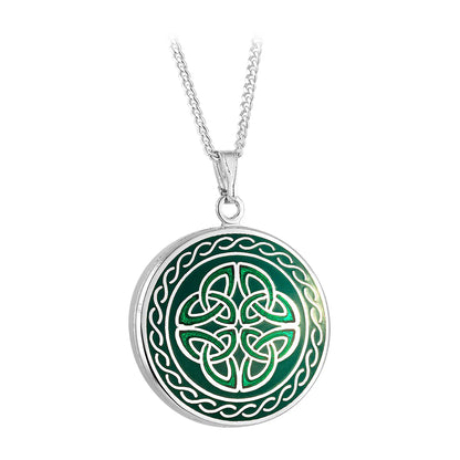 Rhodium Book of Kells Enamel Pendants