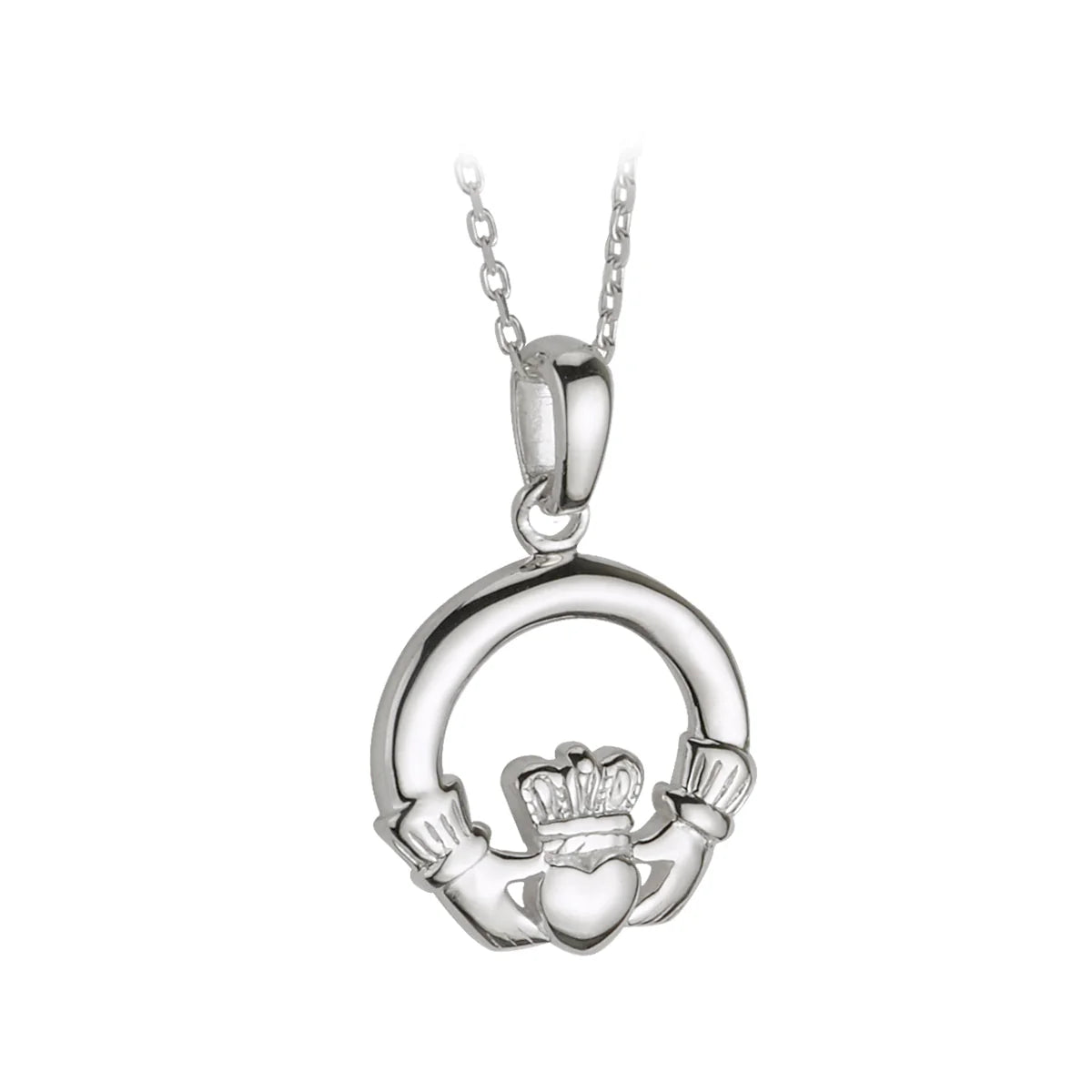 S4683 Sterling Silver Claddagh Necklace