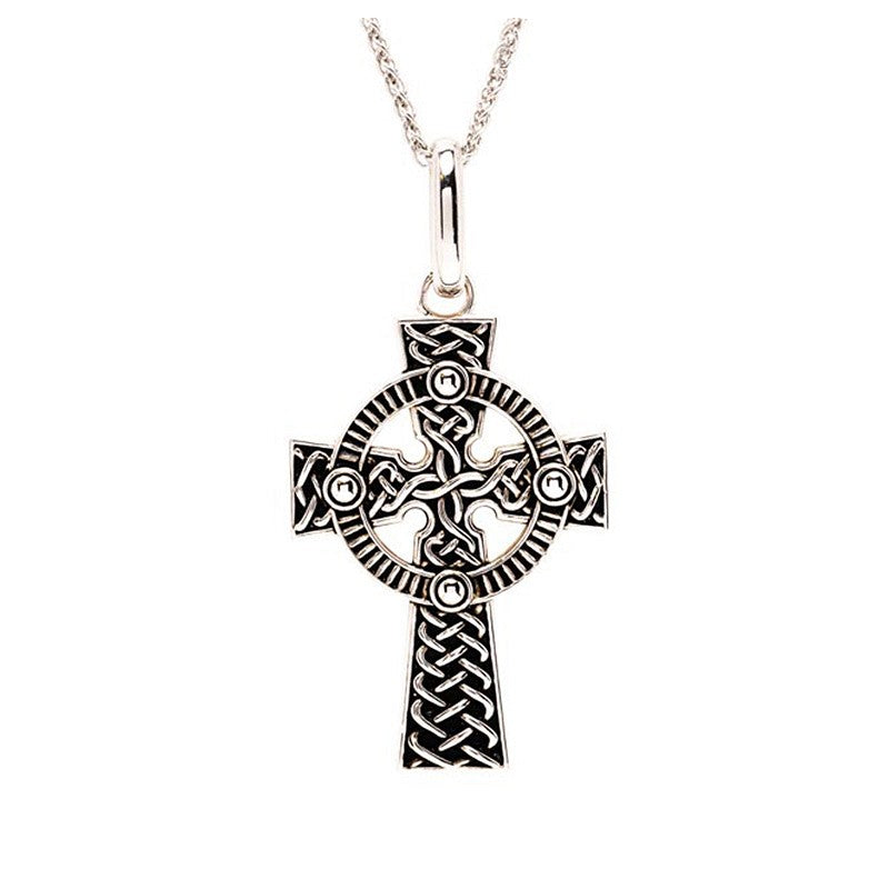 Sterling Silver Unisex Celtic Cross 20" Spiga