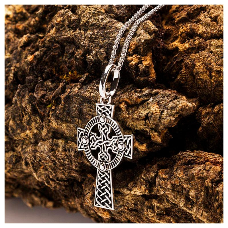 Sterling Silver Unisex Celtic Cross 20" Spiga