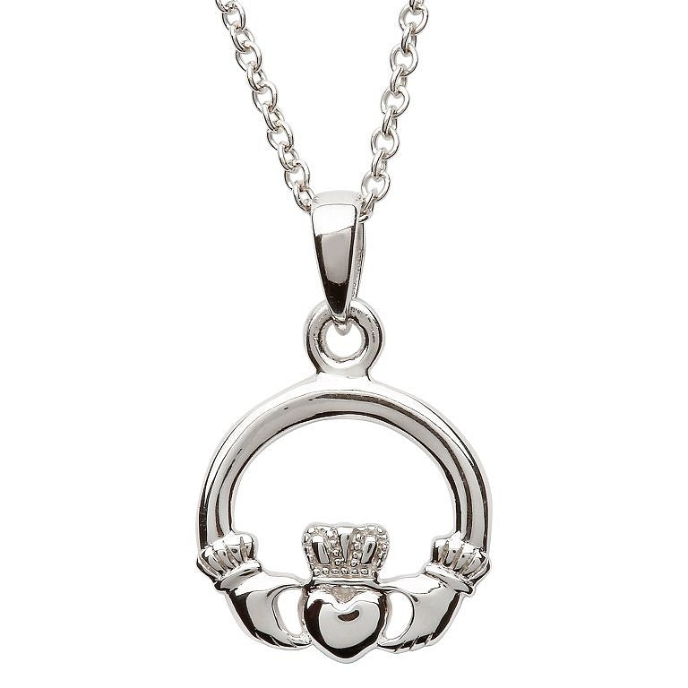 SP2116- Claddagh Necklace - Sterling Silver