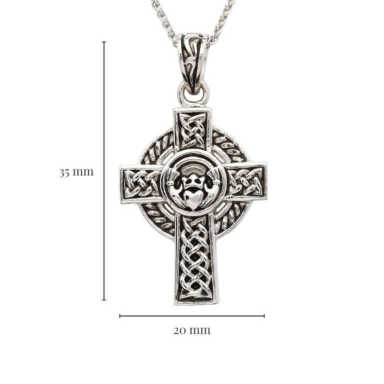 Sterling Silver Claddagh Celtic Cross