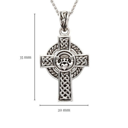 Sterling Silver Claddagh Celtic Cross