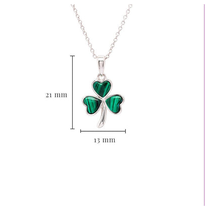 Sterling Silver Shamrock with Malachite Pendant