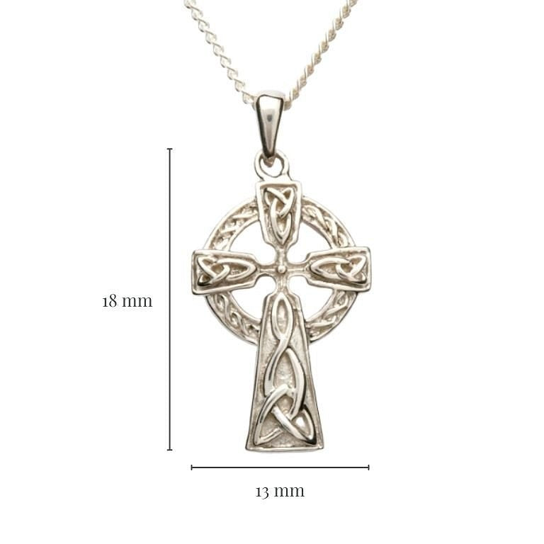 Sterling Silver Small Double Sided Celtic Cross