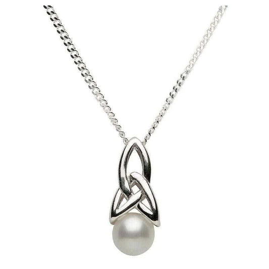 Celtic Silver Pearl Necklace