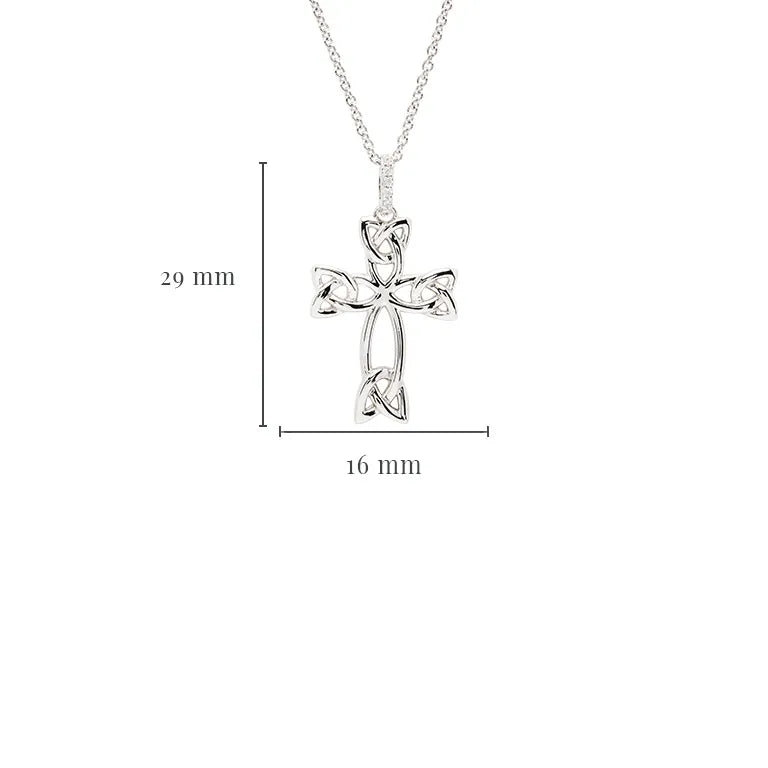 Sterling Silver Cubic Zirconia Celtic Cross