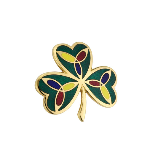 TG1050 - Hand Enameled Shamrock Brooch