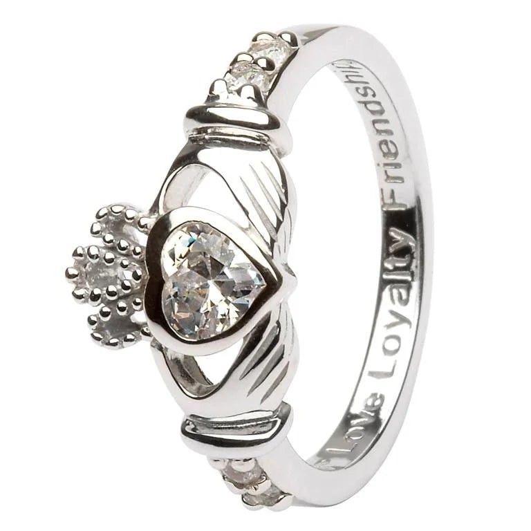 SL90 Claddagh Birthstone Ring