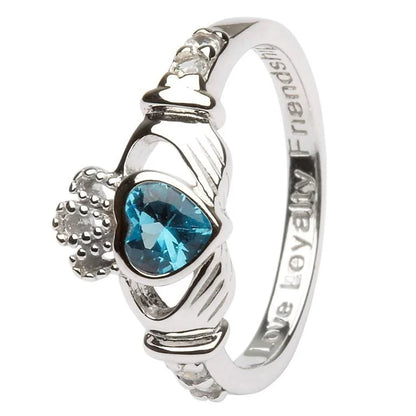 SL90 Claddagh Birthstone Ring