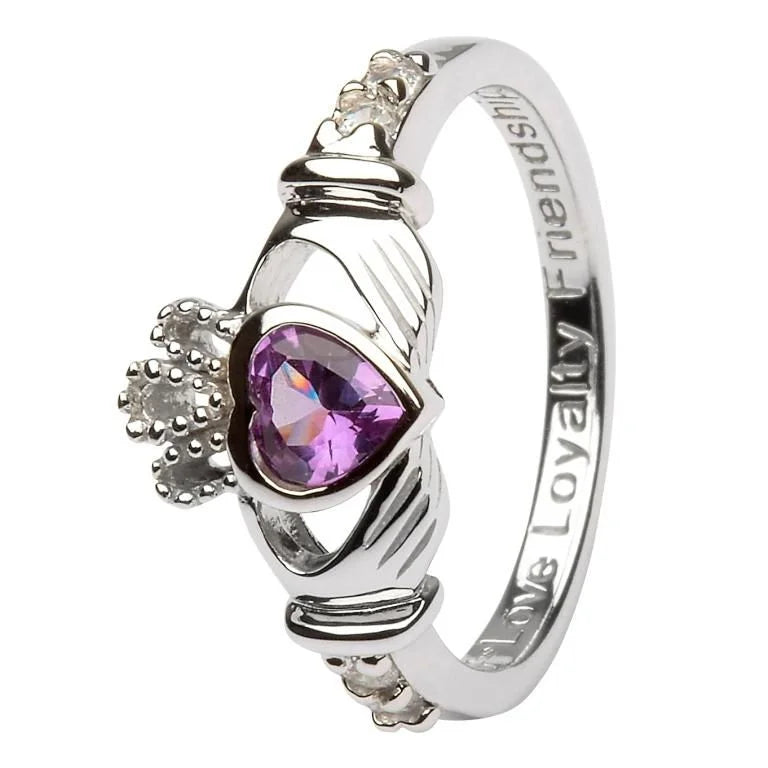 SL90 Claddagh Birthstone Ring