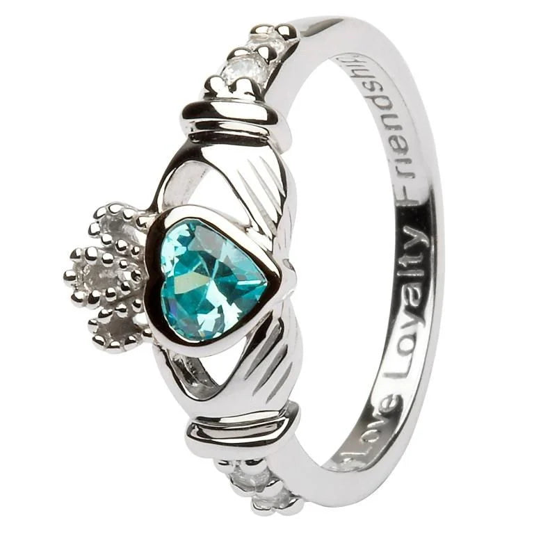 SL90 Claddagh Birthstone Ring