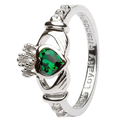 SL90 Claddagh Birthstone Ring