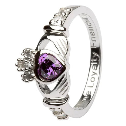 SL90 Claddagh Birthstone Ring