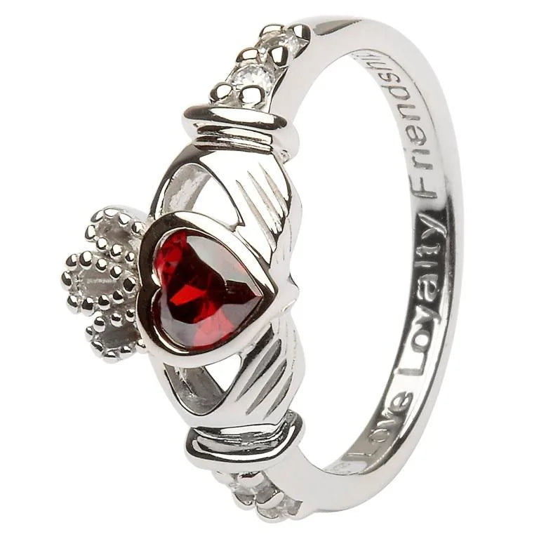 SL90 Claddagh Birthstone Ring