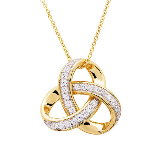 GV1 - 14KT Gold Vermeil CZ set Trinity Necklace