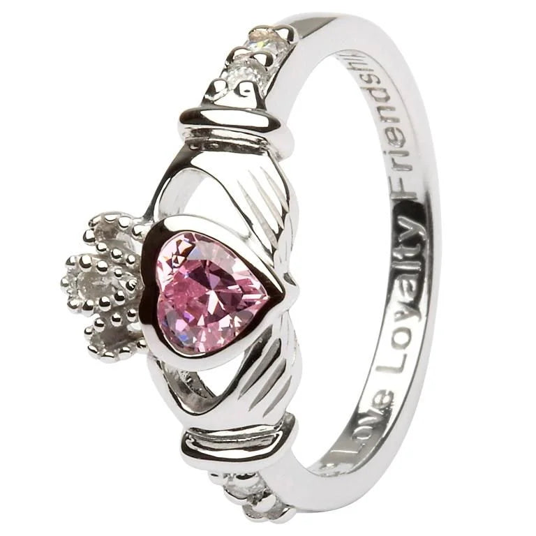 SL90 Claddagh Birthstone Ring